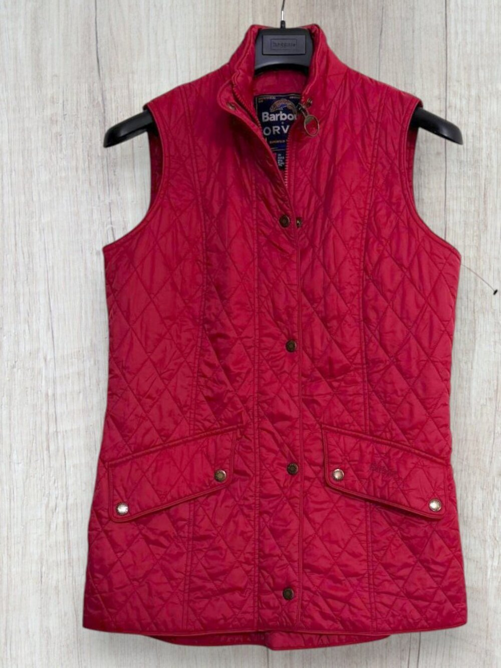 Barbour x Orvis Quilted Gilet Vest Pink Red Womens US 10 UK 14 EU 40